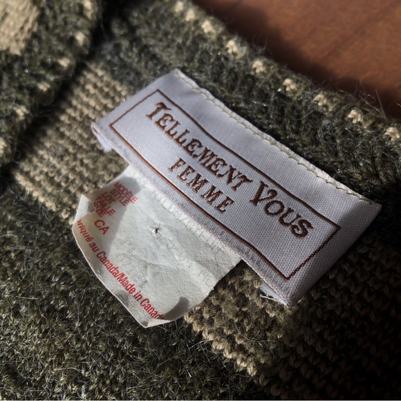 Pull no sleeves Tellement Vous Femme Green tan red orange beige size M medium - Picture 5 of 6